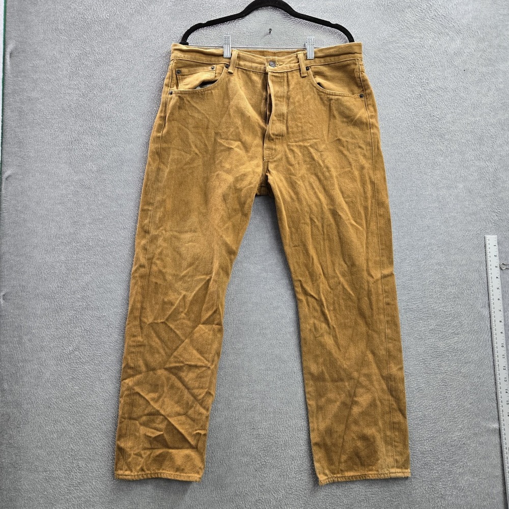 Levi's 501 XX Men Jeans 36X30 Brown Original‎ Fit Straight Leg Button Twill 28"